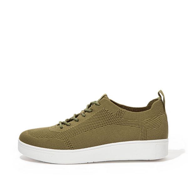 FitFlop Rally Tonal Knit Sneakers Olive Green