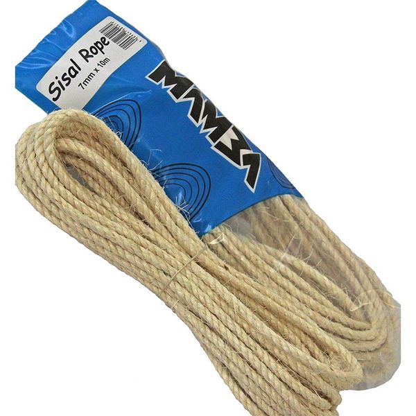 Sisal Rope Hank - 7mm x 15m, Light Brown (Bulk Pack of 2)