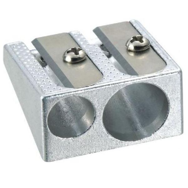 DELI Metal Two-Hole Pencil Sharpener - 12pcs