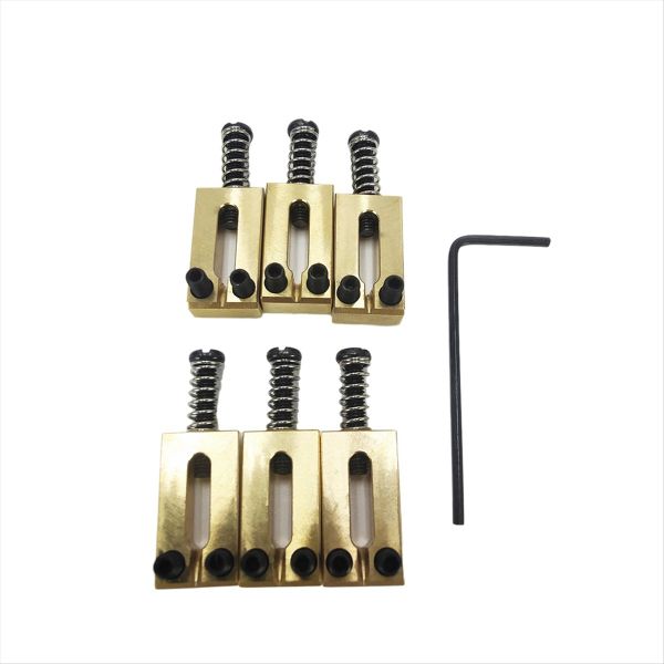 Electric Guitar Bridge Saddles Brass 10.5MM Tremolo Parts Black&amp;Gold