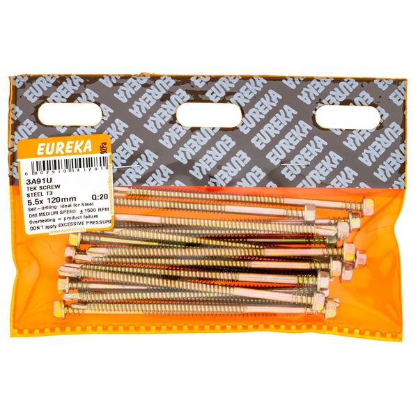 EUREKA Tek Screw Hex Head Coarse Thread 5.5 x 120mm Q:20 3A91U