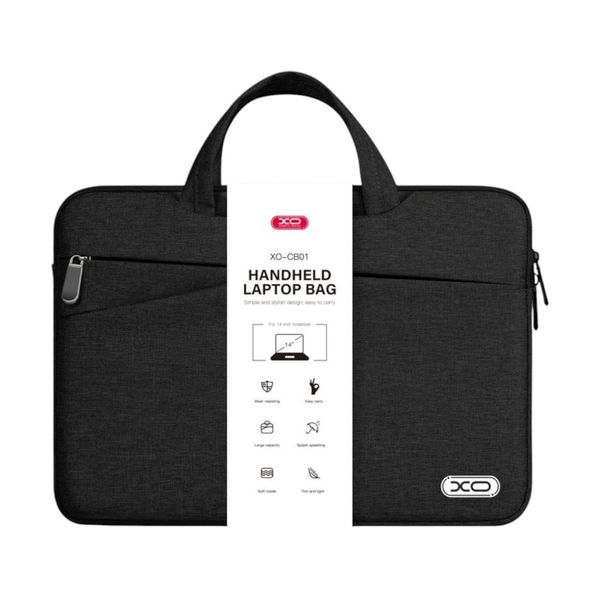 XO CB01 - Water Resistant Handheld 13 Inch Laptop Bag - Black