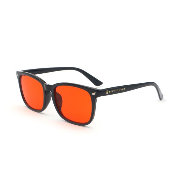 Sophie Moda Glasses: 98% Anti-Blue Light Night Sleep Red - Classic