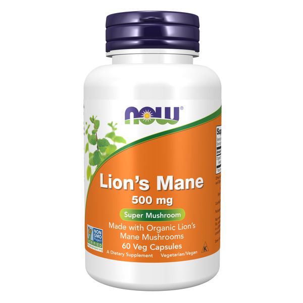NOW Foods ORG Lions Mane Mushroom - 60 Veg Capsules