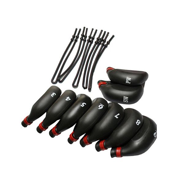 9 Piece PVC Rubber Golf Club Iron Head Covers
