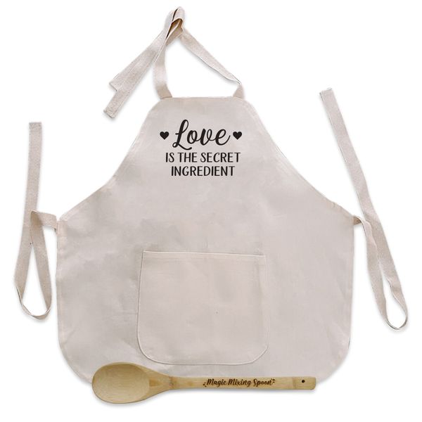 Love Is The Secret Ingredient Toddler Apron &amp; Magic Mixing Spoon Set