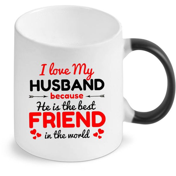 I Love My Husband Birthday Christmas Anniversary Valentines Gift Magic Mug