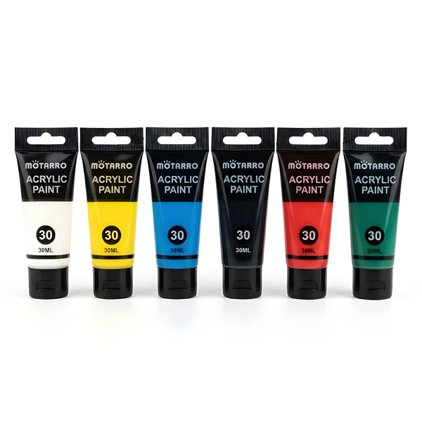 Motarro Acrylic Paint Set - 6 Tubes (30ml) for Art &amp; Crafts