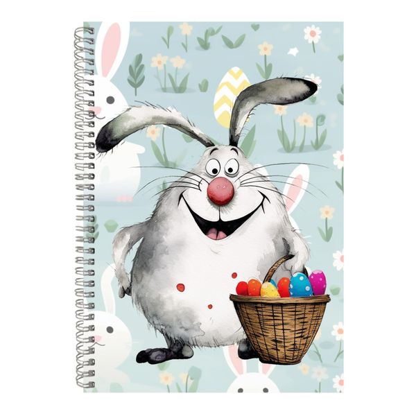 Fat A4 Notebook Spiral and Lined Trendy Easter Graphic Notepad Present 085