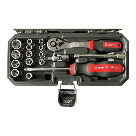 Wurth Redstripe 1/4 inch Socket Wrench Set Assortment 40-piece