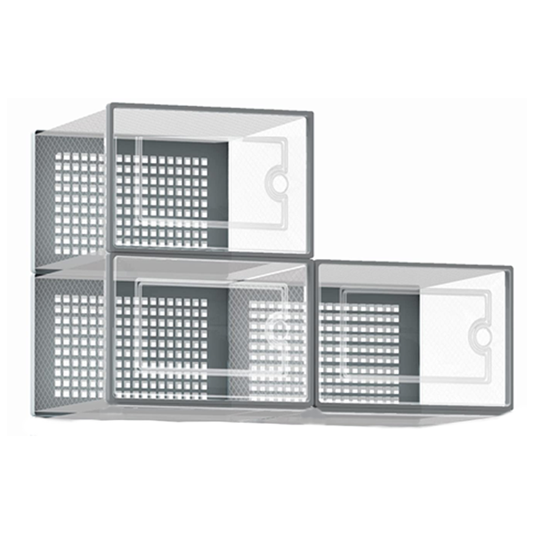 Transparent, Grey Plastic 3 Shelf