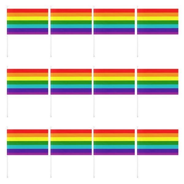 Home Decor Hand Held Party LGBTQ Pride Flags Set of 12 (30cm)