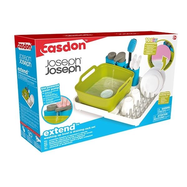 Casdon-Joseph Joseph Extend Toy Washing Up Bowl &amp; Draining Rack Set