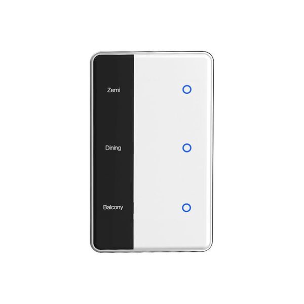 Tuya Zigbee Diy Name Switch 3 Gang Smart Touchscreen Switch