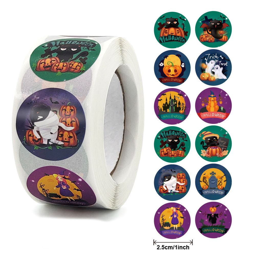 Halloween Themed Sticker Roll 500 stickers (K89) Buy Online in South