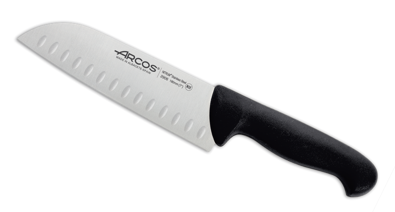Knife 180mm Santoku With Black Handle Arcos - 2900 Series