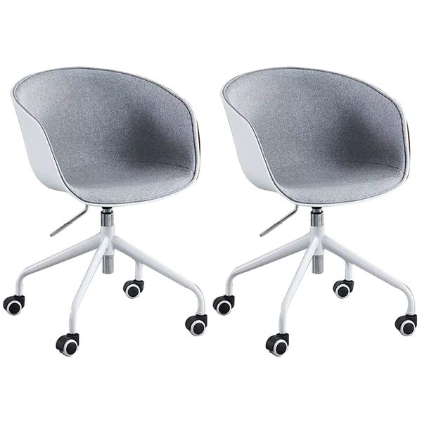 Office Chair 2 Pcs Bar Stools Dining Mid Back Chair with Wheels