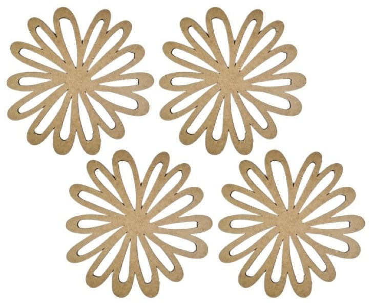 Daisy Flower Underplates - Set of 4