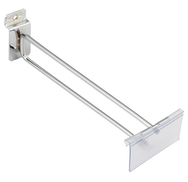 Slat Wall Hooks 30cm With Price tag Holder (Pack of 100)