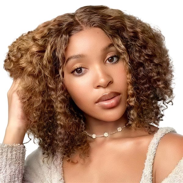 Black In Ombre 12"Curly Wig- Full Frontal Glueless Wig