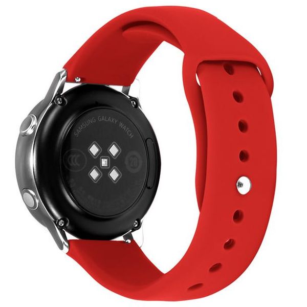 22mm Silicone Single Button Watch Strap - Red