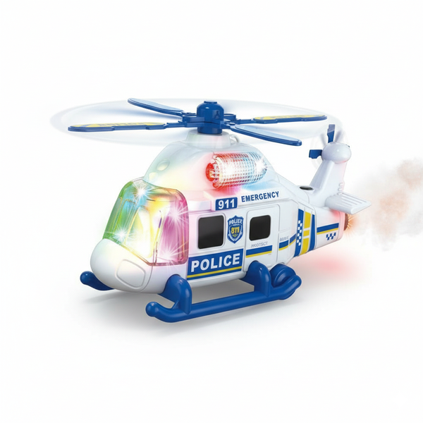 Police Helicopter Toy: Lights, Sounds, Steam! Fun for Kids 3+ Years