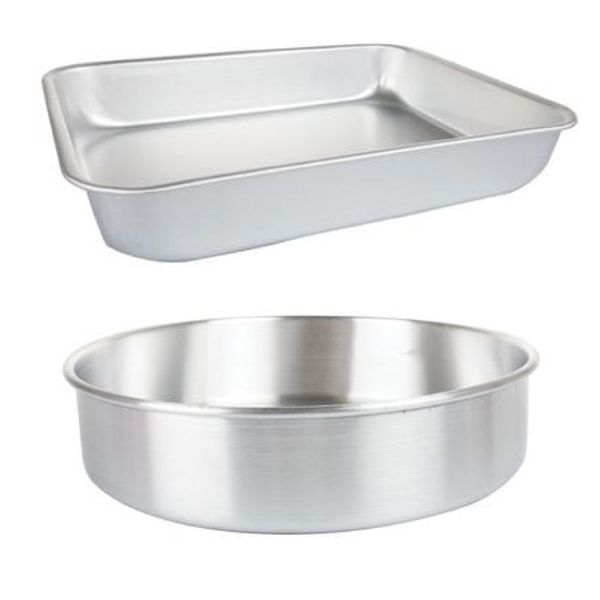 Nihao-Kitchen Aluminium Baking Pan - Set of 2 - Rectangle/Round