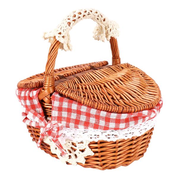 Wicker Basket Wicker Picnic Basket Shopping Storage Hamper And Handle