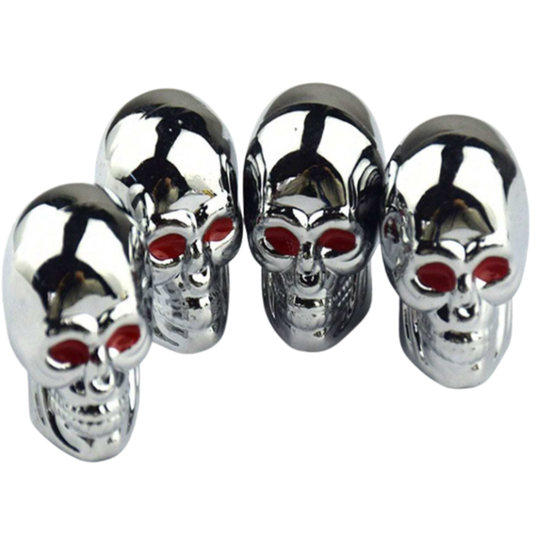 Skull Shape Tire Valve Caps - Set of 4