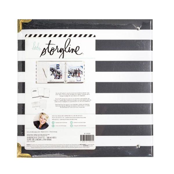 Heidi Swapp Storyline2 D-Ring Scrapbook Album 8.5" x 11" - Black Stripe