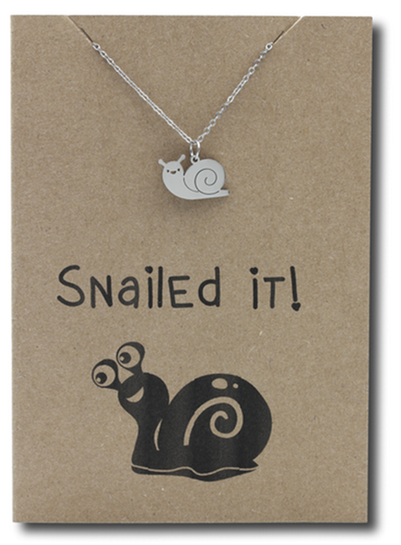 Stainless Steel Necklace On Message Card-Snailed It
