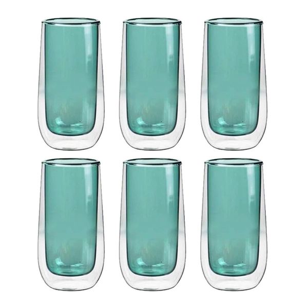 Dream Home Borosilicate Anti-Scalding Double Layer Glasses - Set of 6