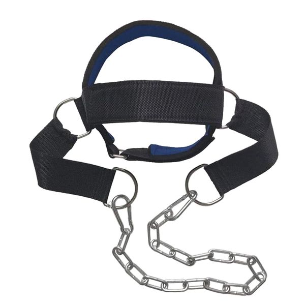Profession Neoprene Padded Head Harness with Chain for Weight Lifting