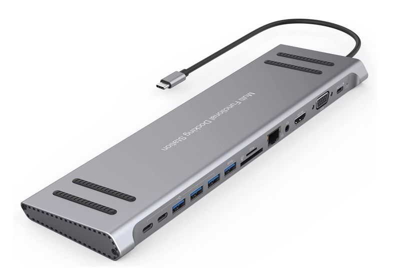 14 in 1 UCB-C/Type-C to 4K HDMI/VGA/RJ45LAN, PD, USB3.0 Multi-Function Hub