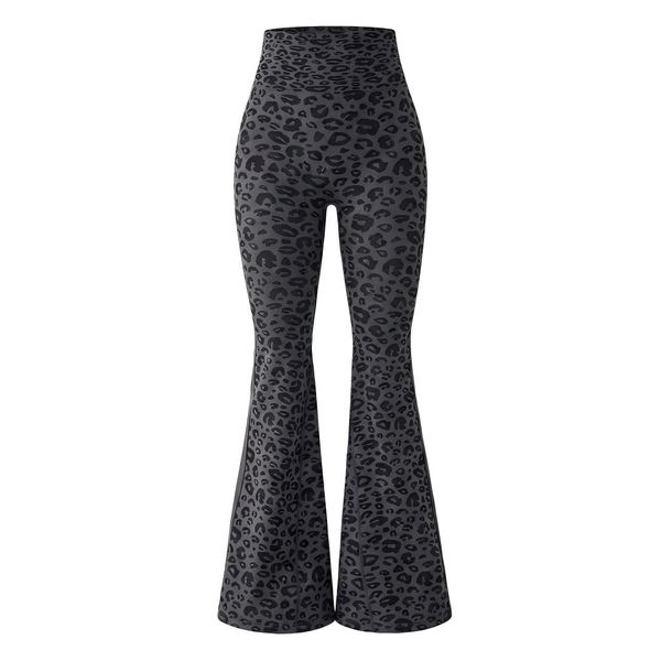 Women's Leopard Print High-Waisted Flare Yoga Pants