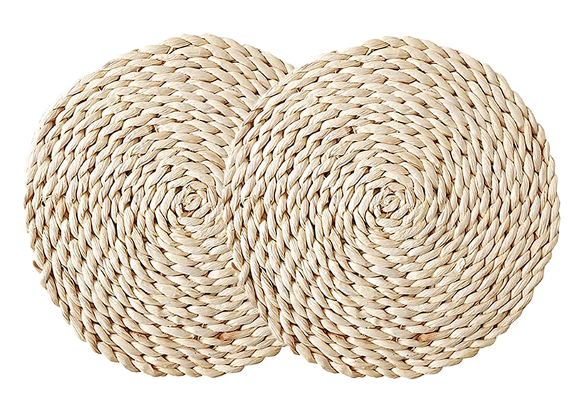 Round Woven Grass Placemats - Set of 2