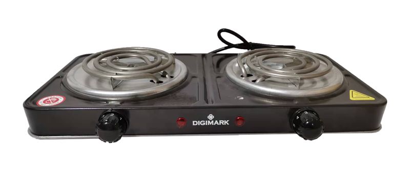 Digimark 2000W Lightweight Affordable Electric Hotplate Stove with 2 Plate