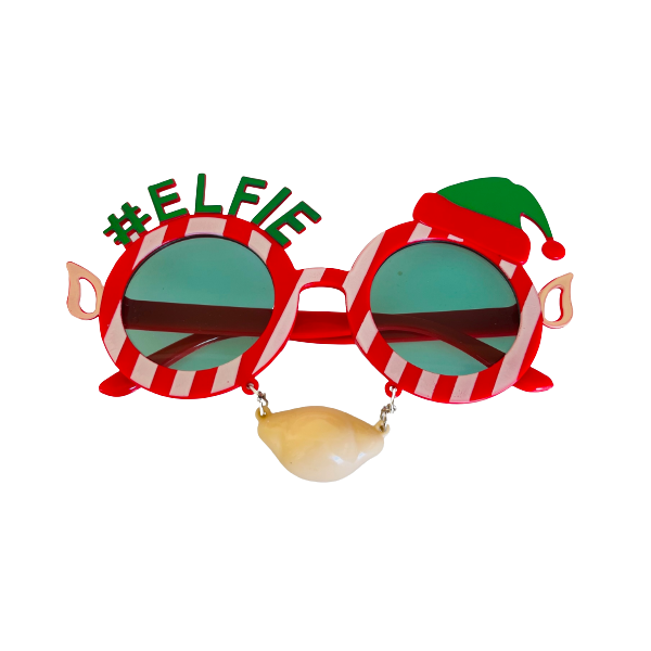Christmas Elf Dress Up Glasses (16cm) Bulk Pack 2