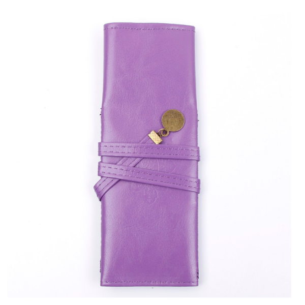 PU leather Twilight city pen bag purple