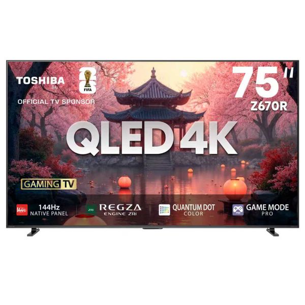 Toshiba 75" Z670RP 144Hz 4K QLED Smart TV with HDR &amp; Dolby Atmos