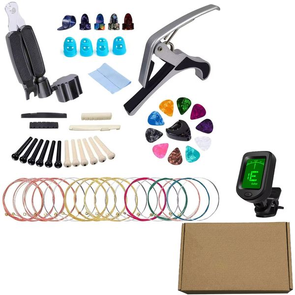 30 Pcs Guitar Accessories Kit with Capo, Picks, Strings &amp; String Tool
