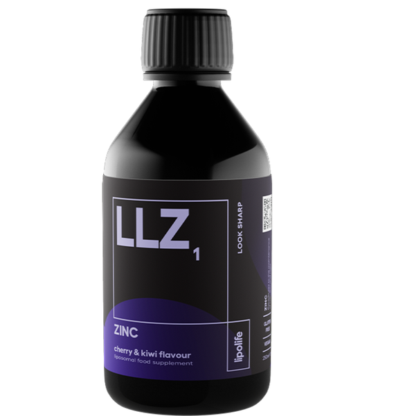 Lipolife - LLZ1 - Liposomal Zinc - 7.5mg per 5ml - 250ml - Cherry &amp; Kiwi