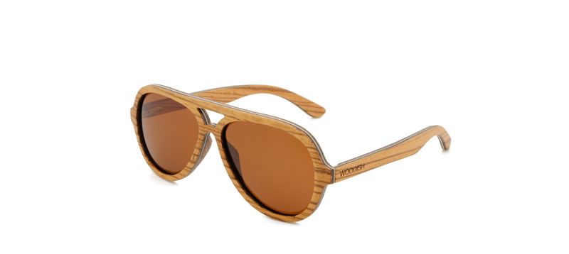 Woodish Stylish Layered Zebrawood Polarized Sunglasses