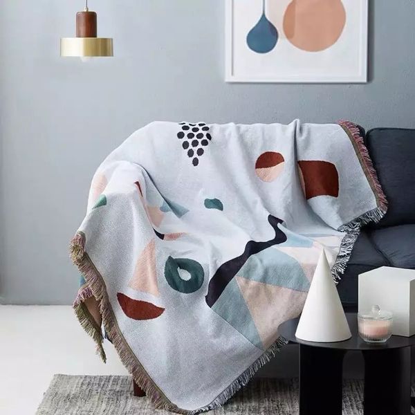 Sofa Decorative Throw Knitted Blanket Reversible - Ocean