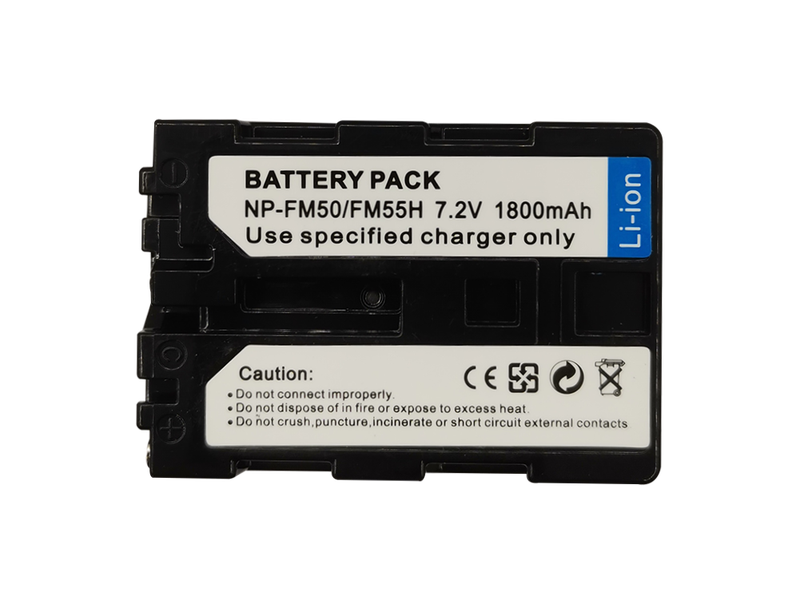 1800mAh Lithium-ion Battery for Sony NP-FM50 / NP-FM55H