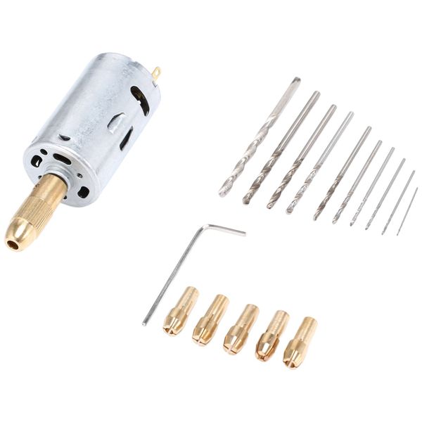 Mini Electric Hand Drill Bit Set DC 12V Motor 0.5-3mm HSS Twist Drill Bit