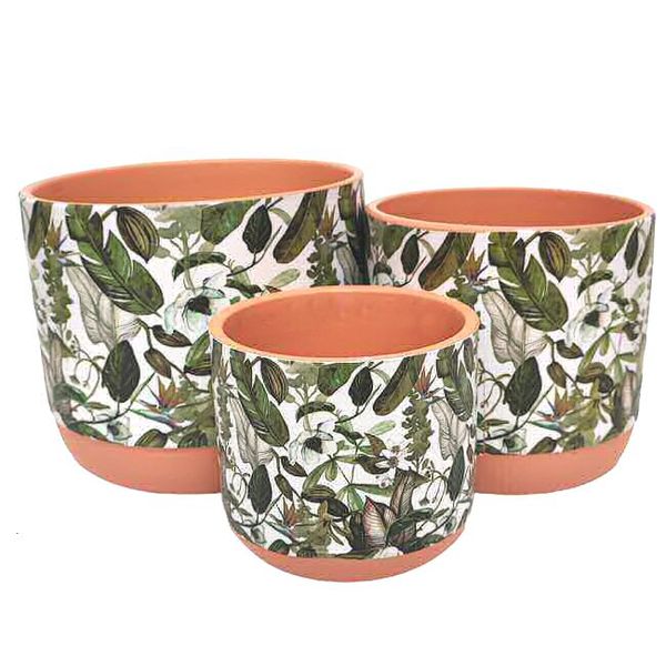 Pot Cover Decals Green Set of 3 18dx15, 15dx13, 11.5dx10CM