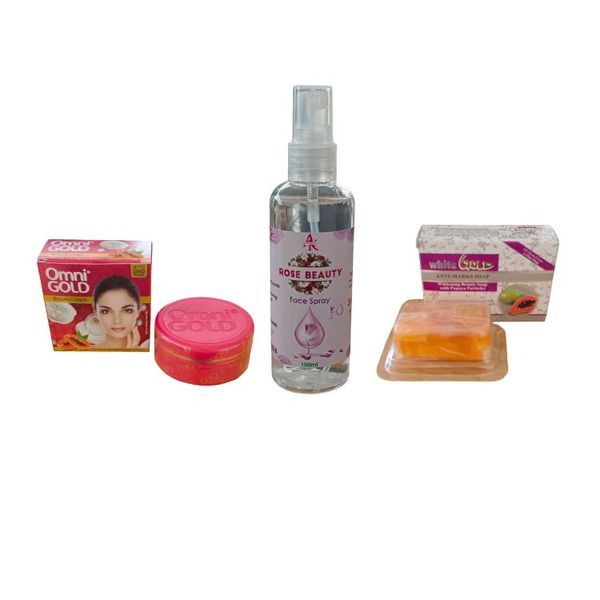 Omni Gold Papaya Cream, White Gold Papaya Soap, Alkaram Rose Beauty Spray