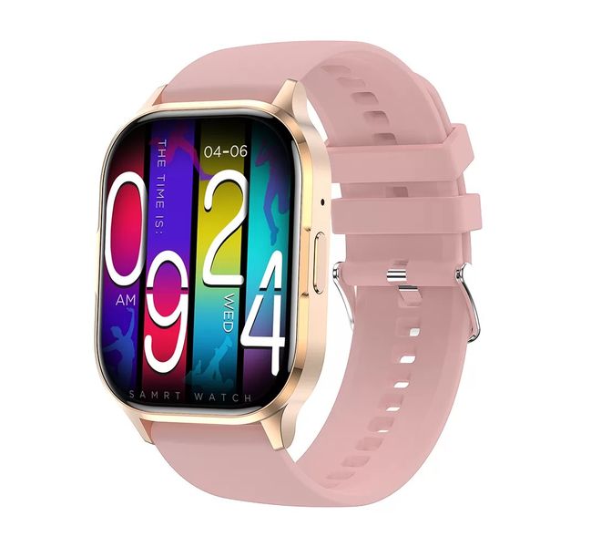IP67 Waterproof Smart Watch with Voice Control &amp; Notifications - Pink