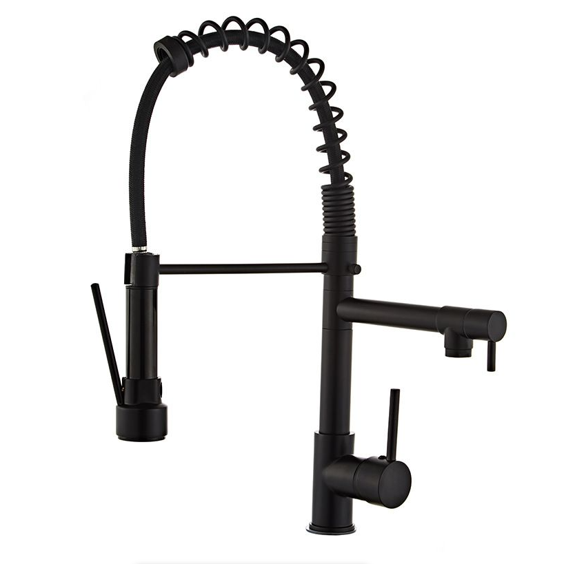 Kitchen Sink Faucet Taps Spring Neck 2 Spout